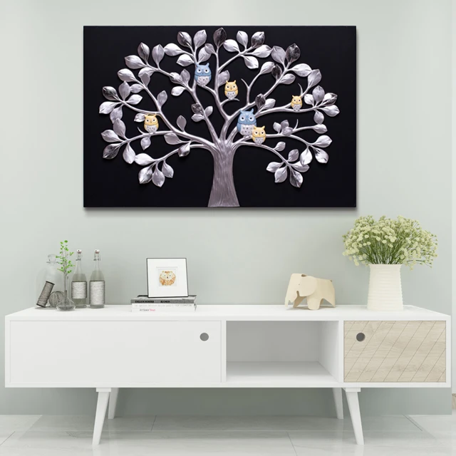 

Relife Original Cute Owl 100% Handmade 3d Tree Wall Decor Children Cartoon Painting For Kids Wall Decor, Picture