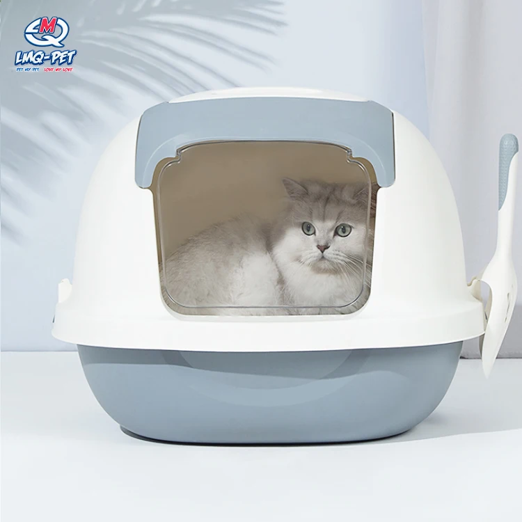 

Pet Cleaning Plastic Large front-opening cat litter box flip-top splash-proof enclosed cat litter box, Picture