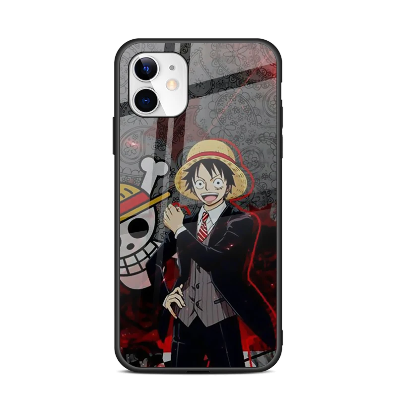 Customized Print Anime One Piece Glass Phone Case For Iphone 11 Pro Xr ...