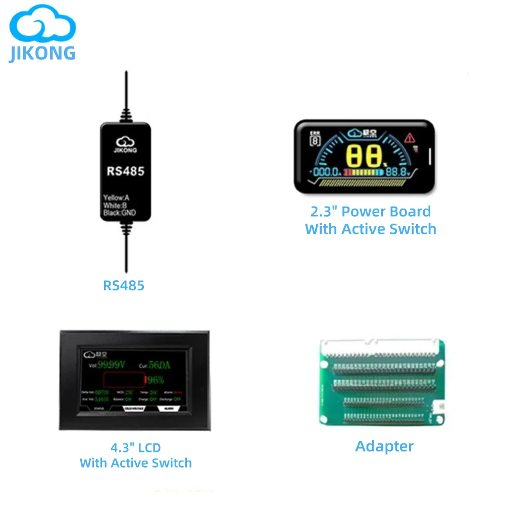 

Jikong Smart BMS Lifepo4 Battery LCD display Adapter and RS485 CAN module
