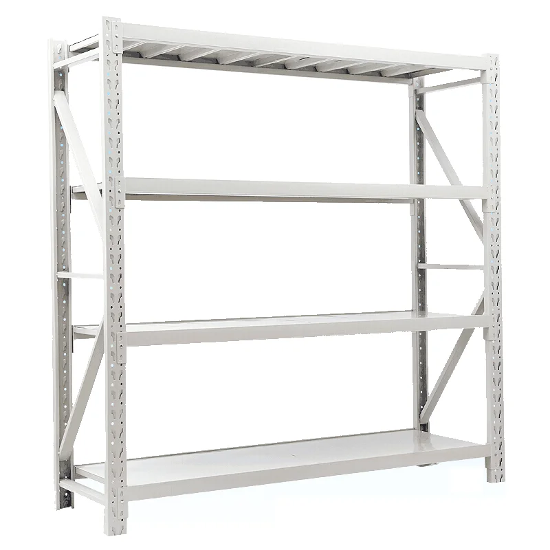 

4-Shelf Light Duty Boltless Rivet Shelving Metal Shelf Storage Racks For Garage And Supermarket Shelves HJQ-105