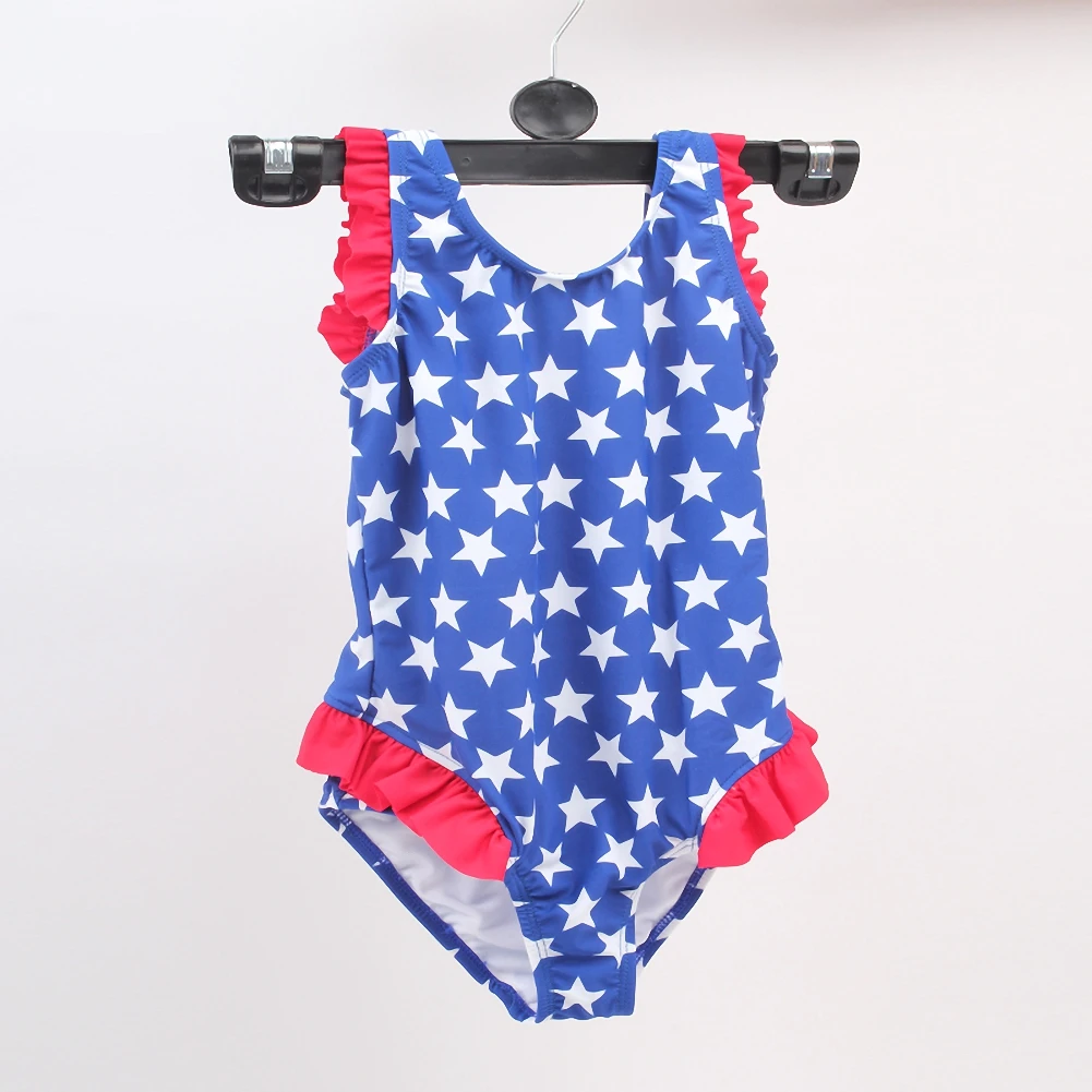 

Wholesale manufacture custom Baby swimsuit nylon lyca children American flag 1-5 years old baby girls summer swimming dress, Customized color