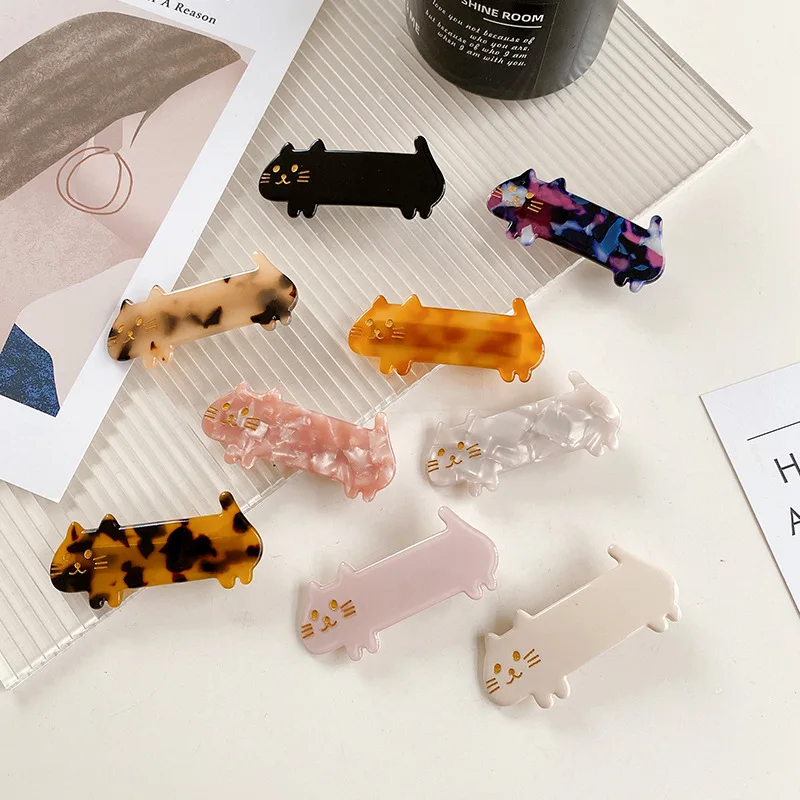 

Lovely Cats Acetate Hair Clip Fashion Animal Kids Hair Clip Duckbill Clips For Girls And Women