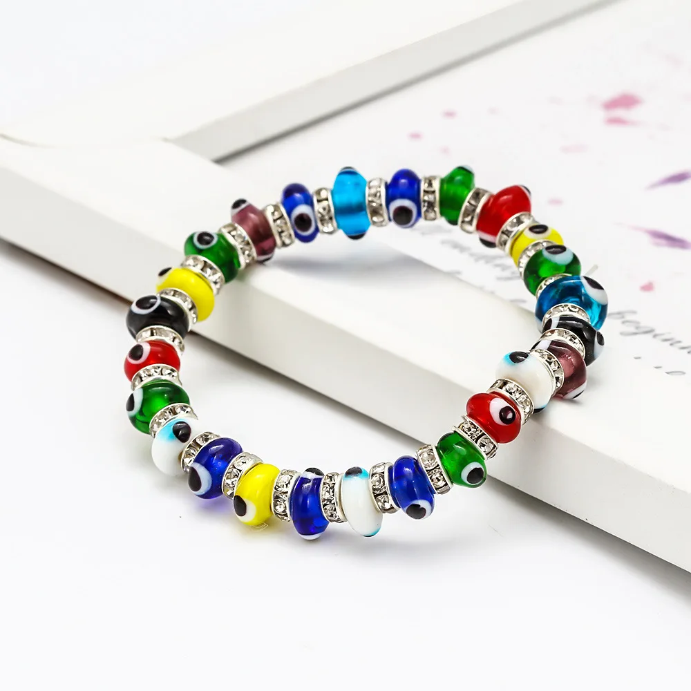 

Colorful student string bangles jewelry devil's eye bracelet handmade blue evil eyes bracelet