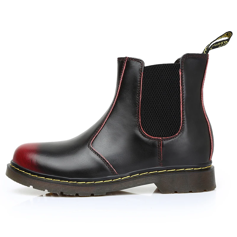 

New Leather boots men's autumn breathable British couple boots retro wild high-top desert tooling shoes, As picture shown