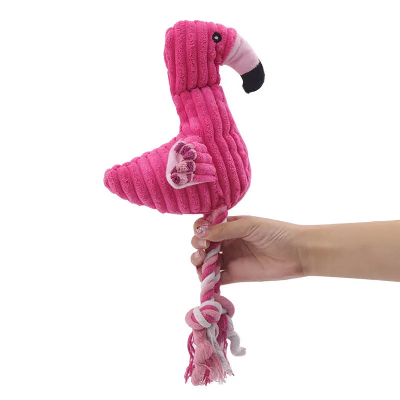 

Plush Flamingo Pet Squeaky Toys for Small Dogs Clean Teeth Puppy Dog Chew Toy Squeak Pets Accessories Dog Supplies Octopus Chick