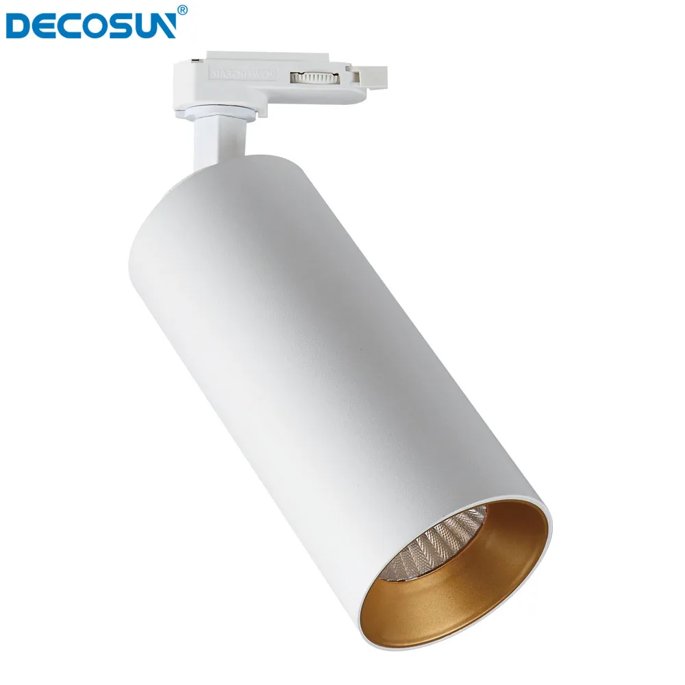 Elegant design have heat sink fin track lighting 15W 25W 35W high quality COB track light CRI90 355 degree LED light