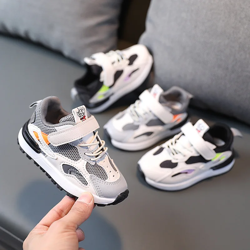 

Spring 2022 New Kids Sports Net Surface Soft Bottom Shock Absorption Fashion Trend Boys Girls 1-5 Years Old