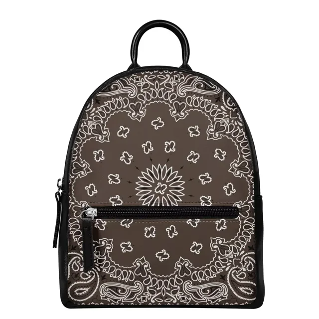

Design Custom Logo Women Bandana Print Mini Backpack For Female Waterproof Small Size PU Shoulder Bag bag Style Flower Print, Customized color