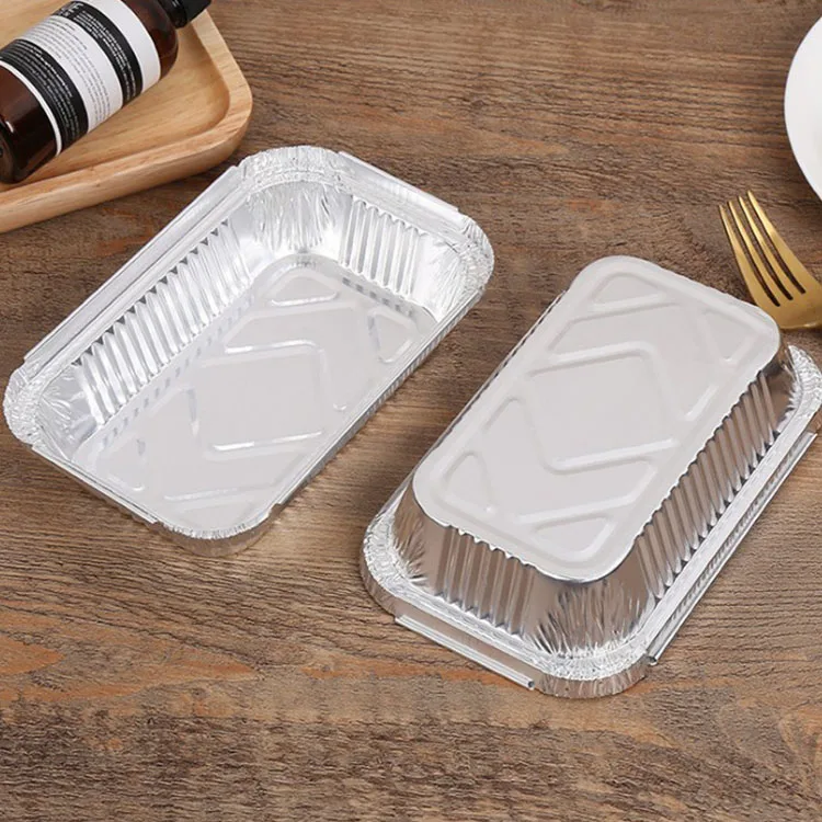 Disposable Takeout Aluminium Tray with Lids Aluminum Foil Food Container  with Lid Food Packaging Rectangle Foil Tray - China Disposable Aluminum  Tray, Takeout Aluminum Tray
