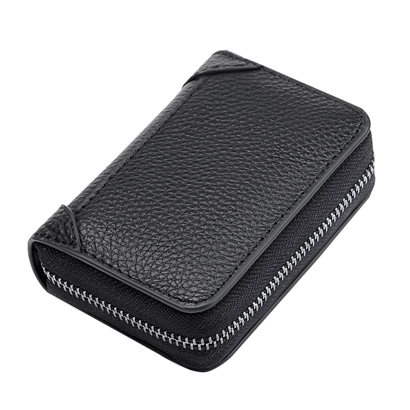 

Men's genuine leather wallet card bag zero wallet multipurpose daily small wallet money bag Large capacity card package, Black brown