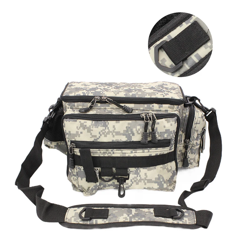 

Waterproof Fishing Bag Bolso Deportivo Camouflage Hiking Cycling Sports Pocket Sac Peche Fishing Lure Reel Tackle Storage Bags, Customized color