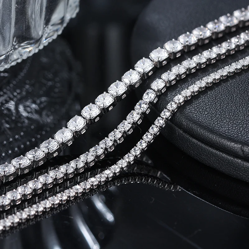 

RINNTIN SB94 Luxury Tennis Bracelet Women Men Accessories ,925 Sterling Silver Custom 2mm 3mm 4mm CZ Diamond Bracelet