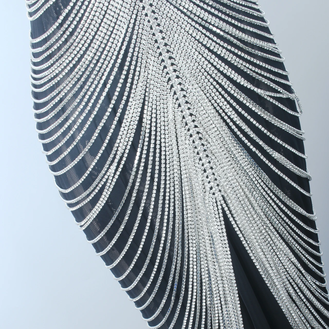 

Casual Shiny Night Club Wear Jewelry Sexy Tassel Dresses Rhinestone Bra Outfits Diamond Body Chain For Women