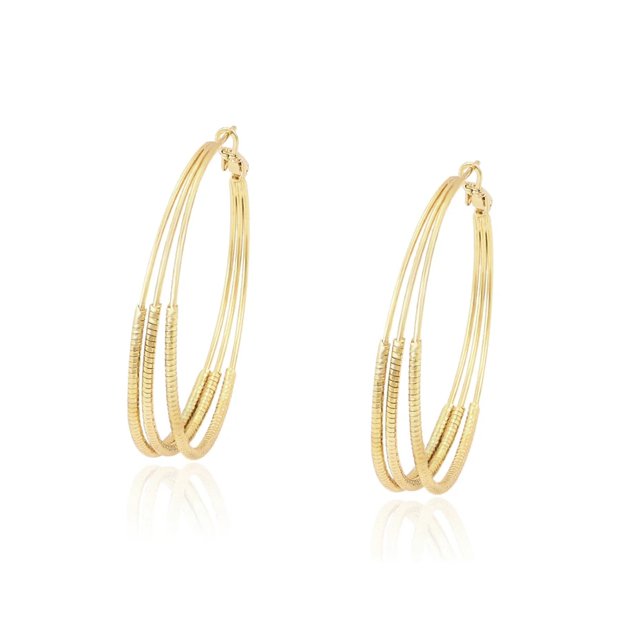 

A00892270 Xuping xuping gold-plated large thin hoop earrings 14K large basketball hoop earrings hypoallergenic