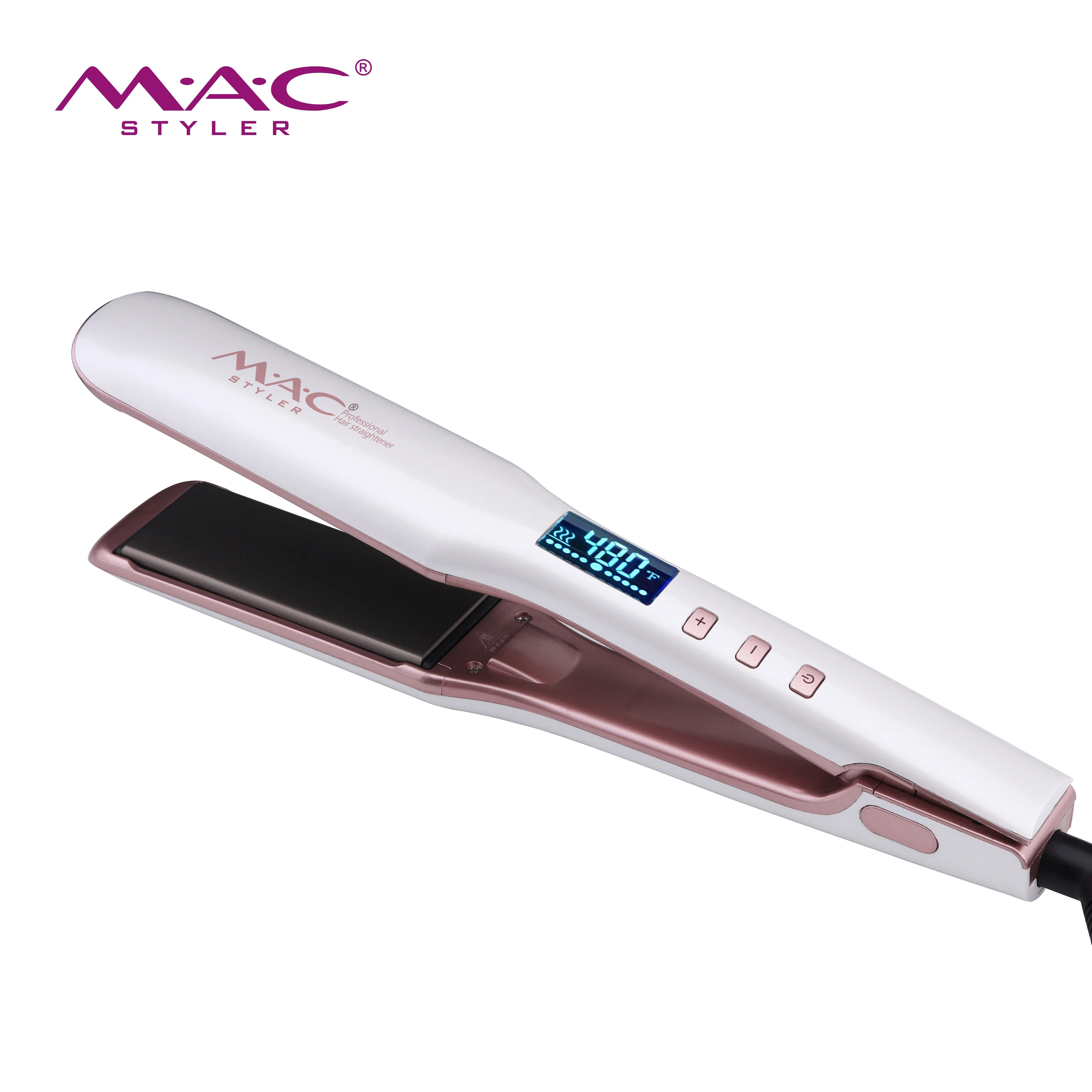 

Professional Private Label custom flat iron titanium hair iron LED display hair Straightener