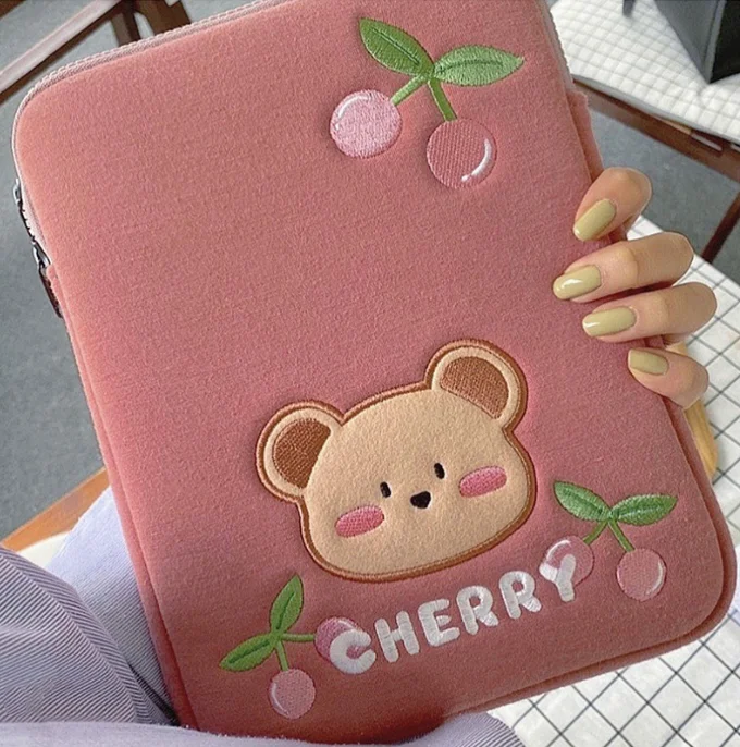

Micani hot sales ins korea style cotton fabric Laptop sleeve Tablet Sleeve Cover Portable pad Bag Storage Pouch, Customized