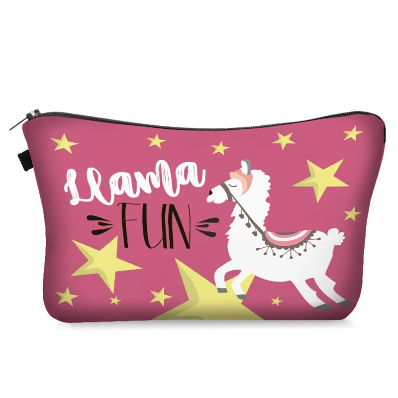 

Pink Cartoon Cosmetic Bag Water Resistant Durable Zipper Bags Ladies Cute Storage Bag