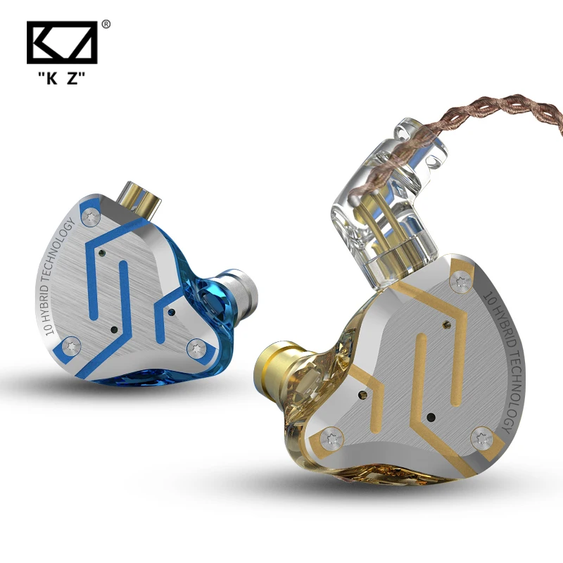 

KZ ZS10 Pro Headset 10 Units Hybrid 4BA+1DD HIFI Bass Earbuds In-Ear Headphones Sport Noise Cancelling Earphones