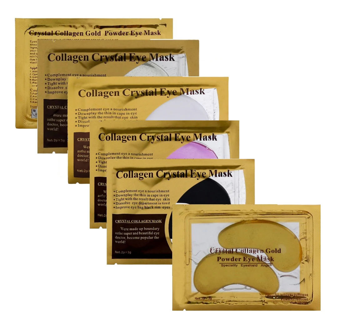 

Korean Crystal Collagen Eye Gel Mask Patches Private Label Eyes Pads, Gold, green, black, white, blue, pink, transparent