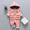 Winter Girls Boutique Clothing Hooded Coat + Pant 2 Piece Outfit Sets Cartoon Prints Autumn Kids Wear Cute Baby Girl Clothes