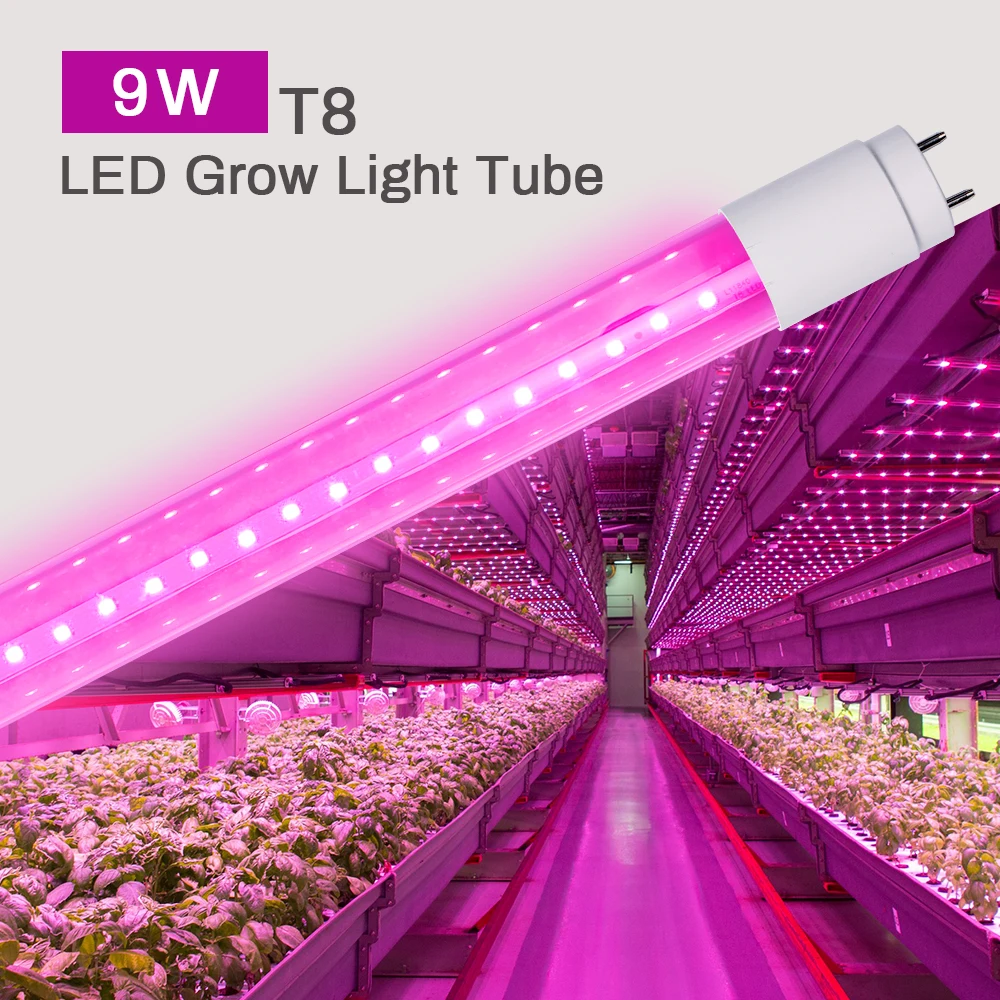 New 9w 12w 18w 22w 45w IP65 Lettuce Strawberry Hydroponic Fodder Shelve 4 8ft T5 T8 Full Spectrum LED Plant Grow Light Lamp Tube