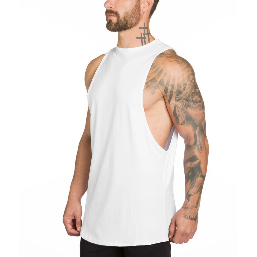 
Wholesale Manufacturer New Design Cotton Comfortable Sleeveless Men Tank Tops Fitness Singlet Bodybuilding Workout Gym Vest 