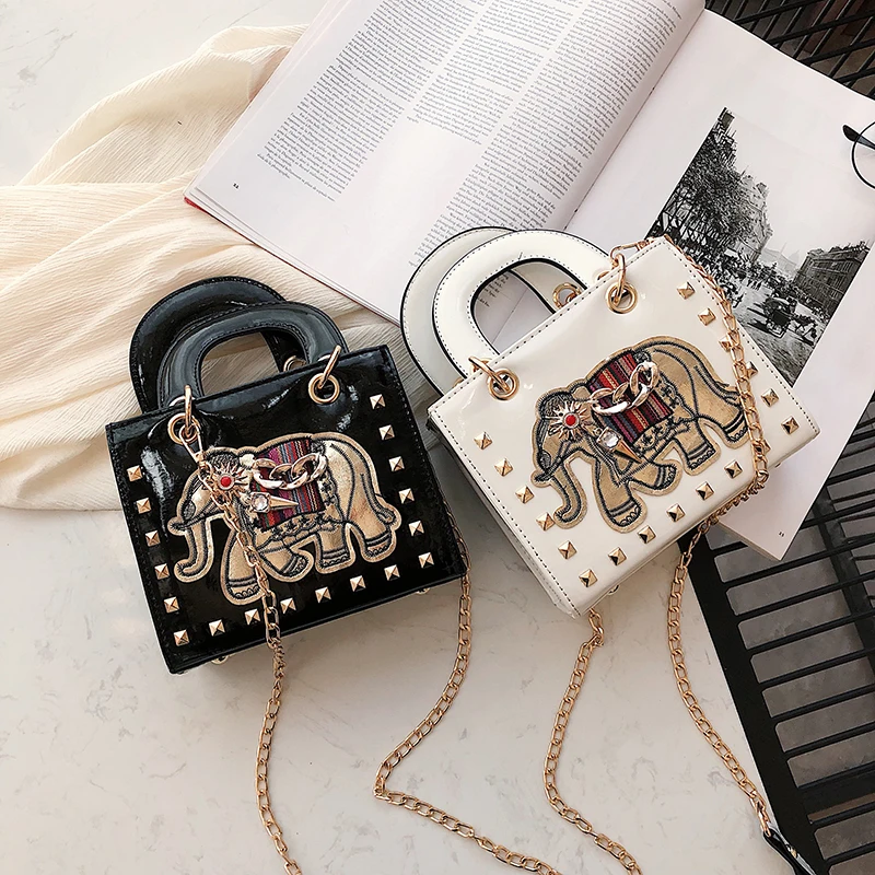

2021 Hot Sales Elephant Pattern Handbag Amazon Daily Use Shoulder Messenger Bag PU Shoulder Bag handbags women bags, As picture