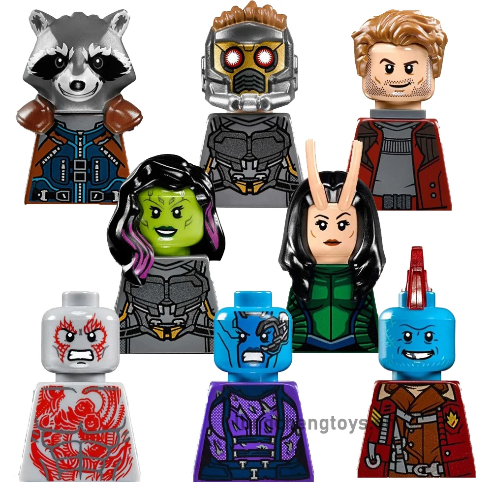 

Guardians of the Galaxy Super Heroes Star-Lord Nebula Mantis Rocket Raccoon Building Blocks Figures Children Gift Toys PG8044