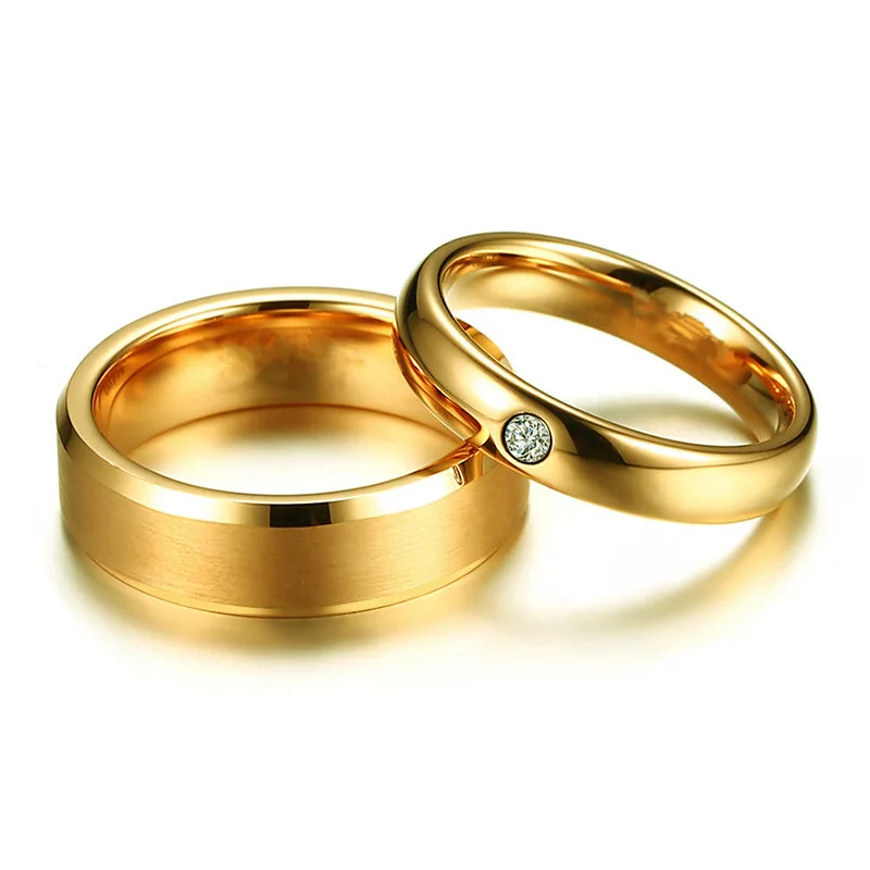 

Gold Stainless Steel Couple Jewelry Ring