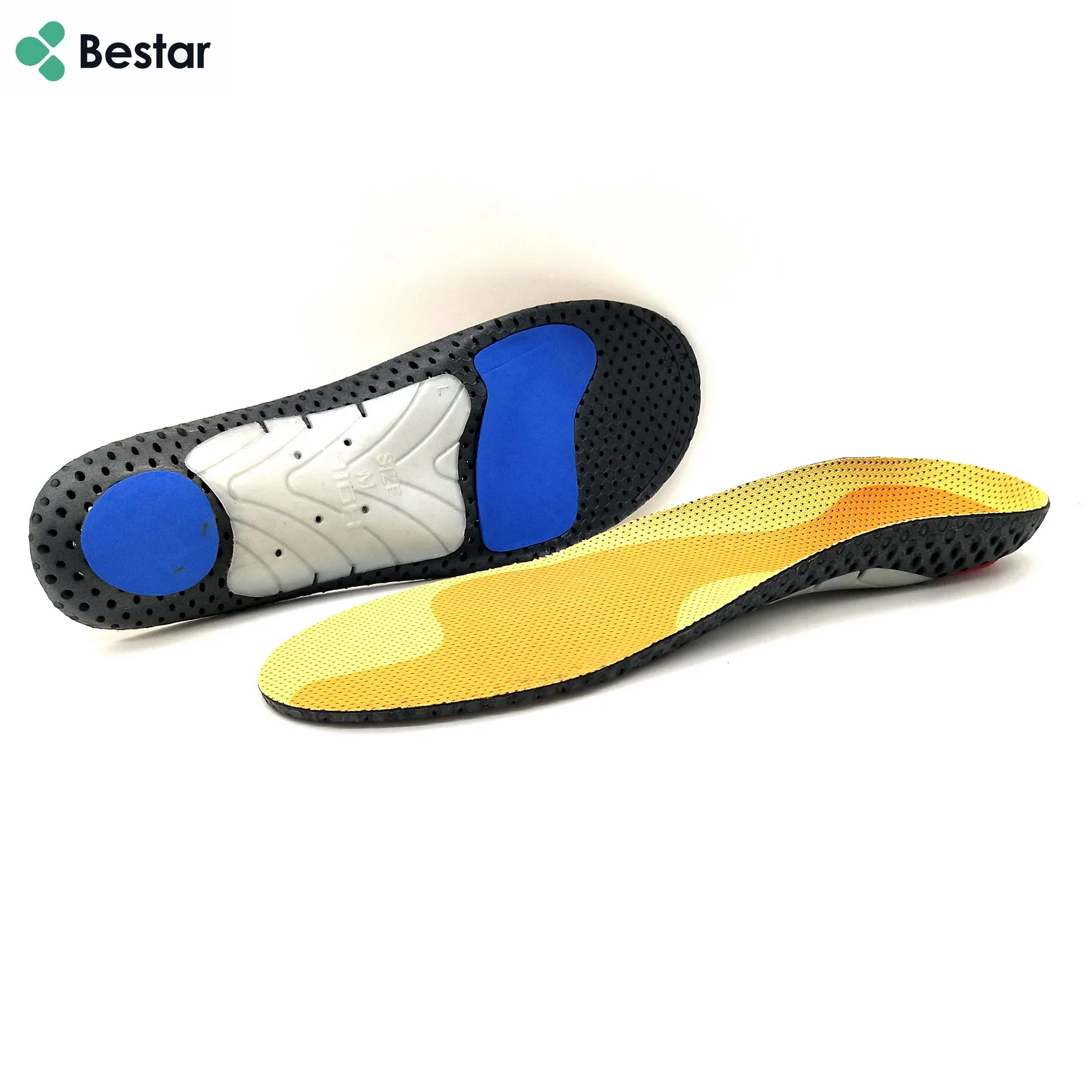 

deep heel cup arch supporting and high arch fitting rigid orthotic eva insole for flat flexible feet and hallux rigidus, Photo color