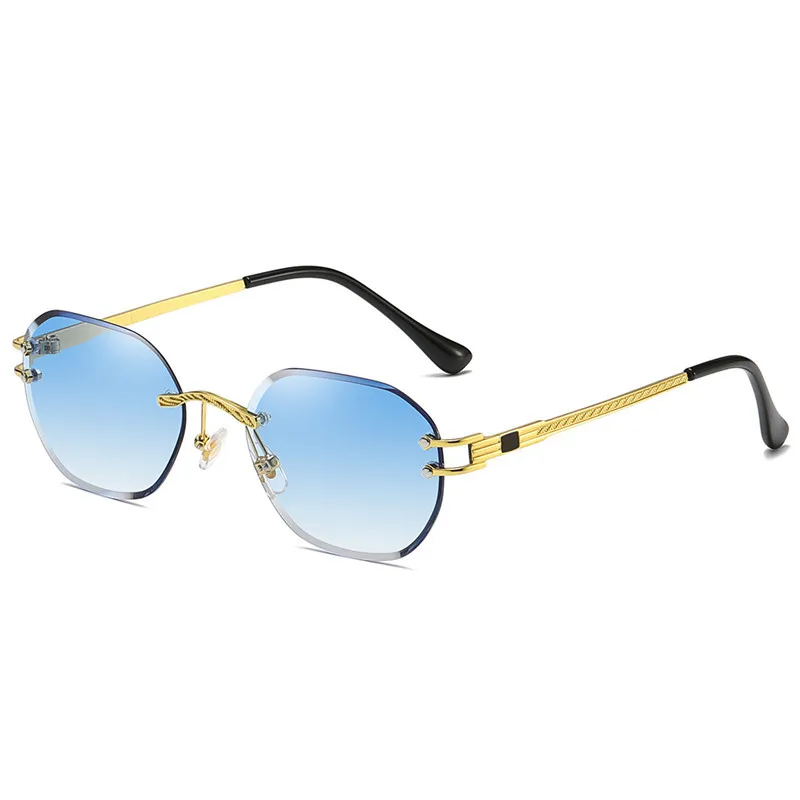 

2022 New Hot Sale Cut Edge Sunglasses Fashion Ocean Piece Sunglasses Retro Small Frame Frameless Sunglasses, Differet color for your option