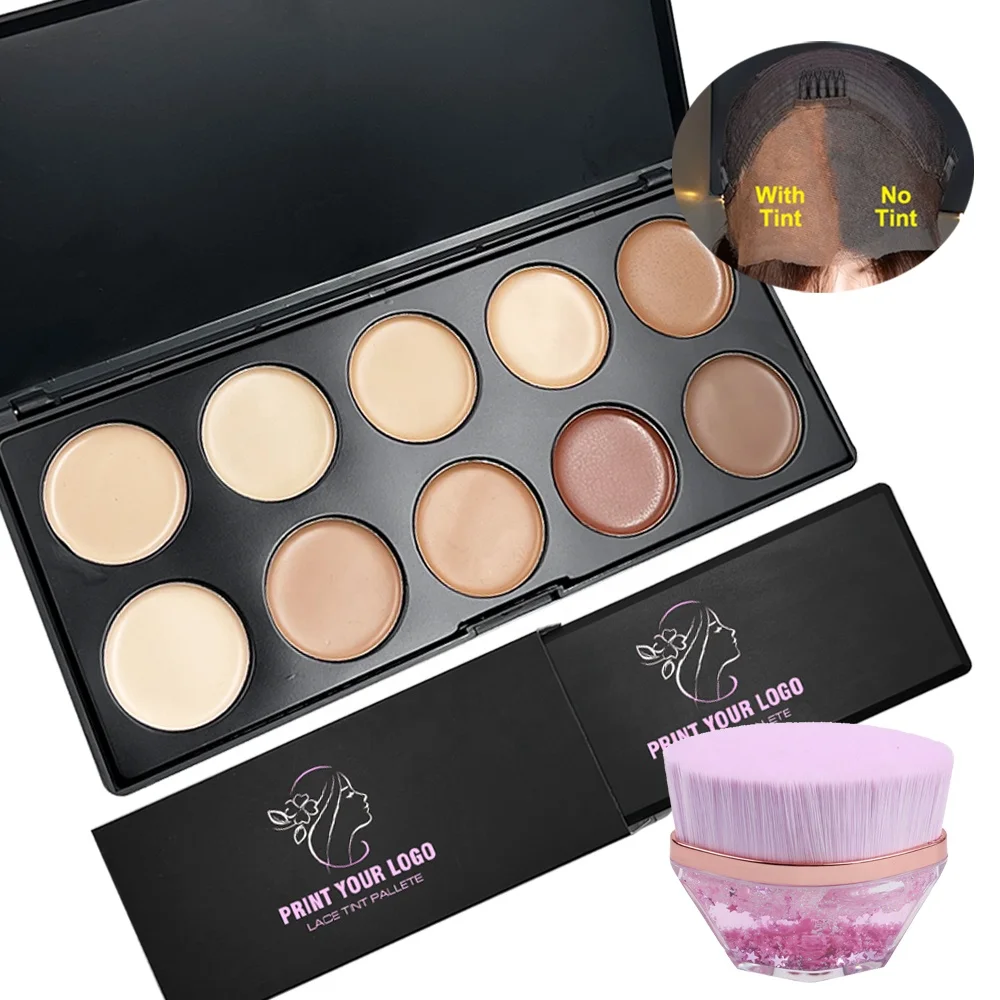 

New Hot Custom Lace Tint Concealer Cover Up Sweatproof 10 Shades Wig Knots Dyeing Palette
