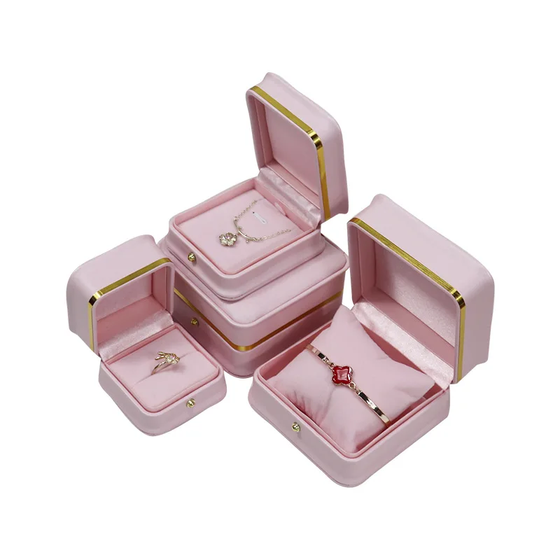 

High quality custom branded printed PU leather jewelry boxes with Logo