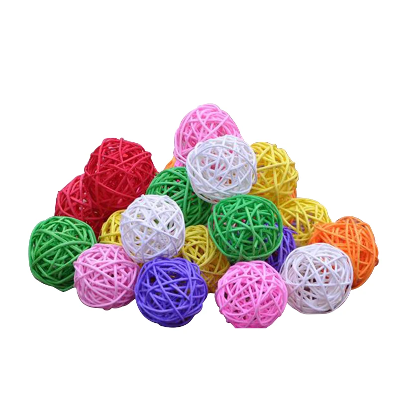 
5cm diameter decorative rattan ball natural and colorful rattan decorations 