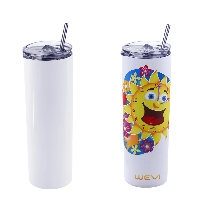 

WeVi 16oz and 20oz stainless steel double walled slim sublimation tumbler with straw, Customized color