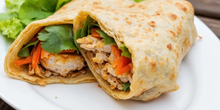 Drink pairings for Thai Chicken Wraps including iced tea, mango smoothie, and lager beer