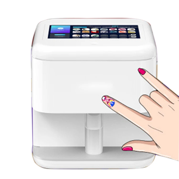 

portable digital mobile smart nail painting wrap sticker machine salon orignail 3d automatic nail art printer with wifi, White