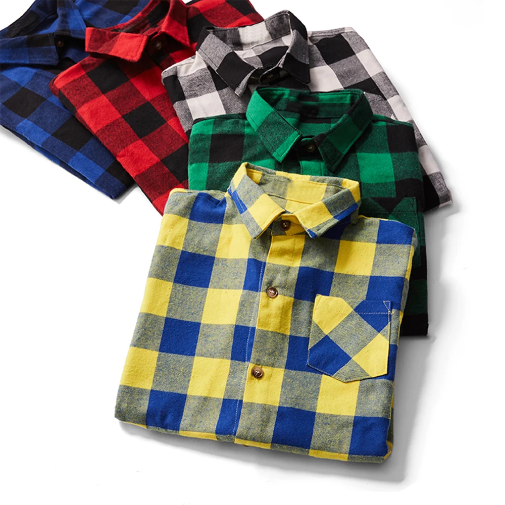 

Wholesale Children Checked Long Sleeve Flannel Shirts for Boys Girls Casual Kids Clothes