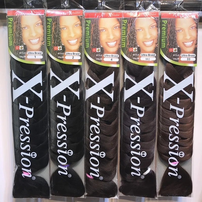 

jumbo braiding hair expression pre stretch wholesale braiding hair synthetic prestretched braids for african hair extensions, Solid color