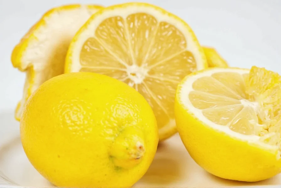 A freshly zested lemon with fine yellow zest pieces on a cutting board