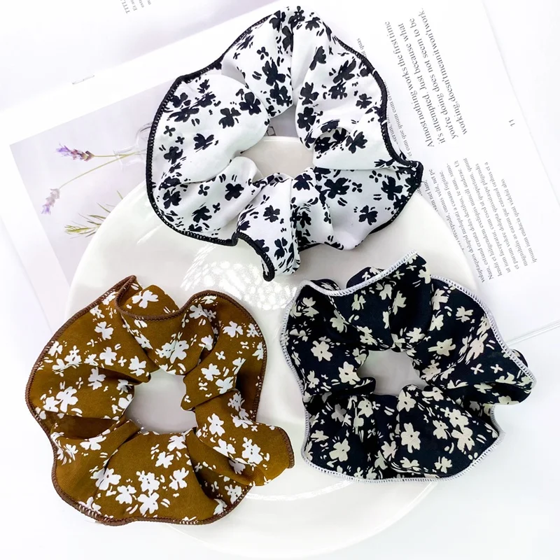 

New style chiffon hair accessories floral scrunchies summer girls hair accessories