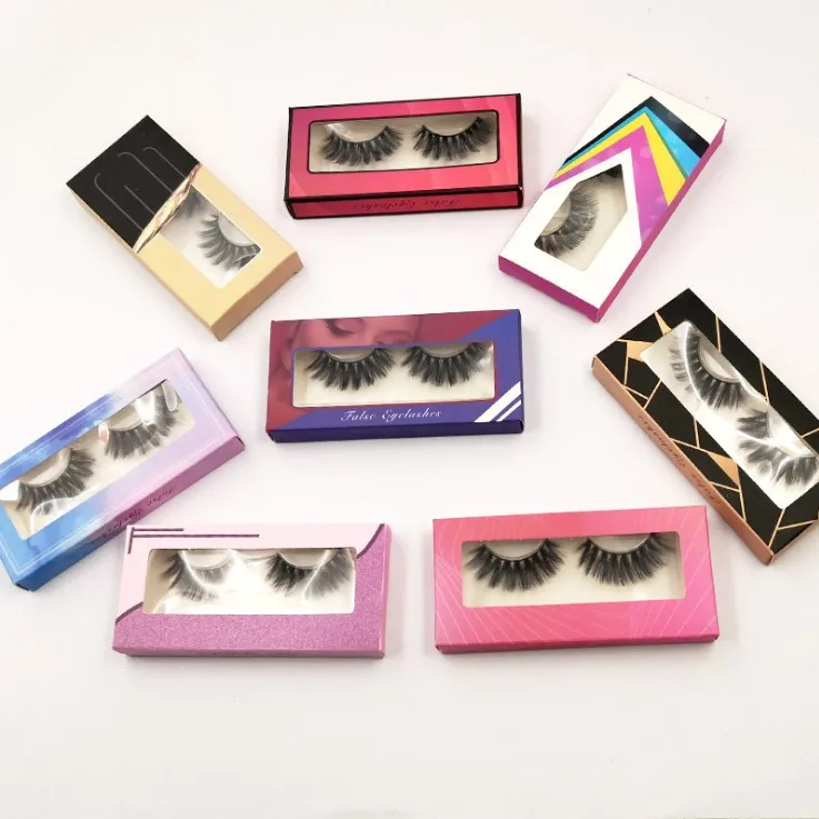 

Hot Sale Accept Private Label 3D Nature Long Faux Mink Fur Eyelashes Vendor With Free Package, Natural black