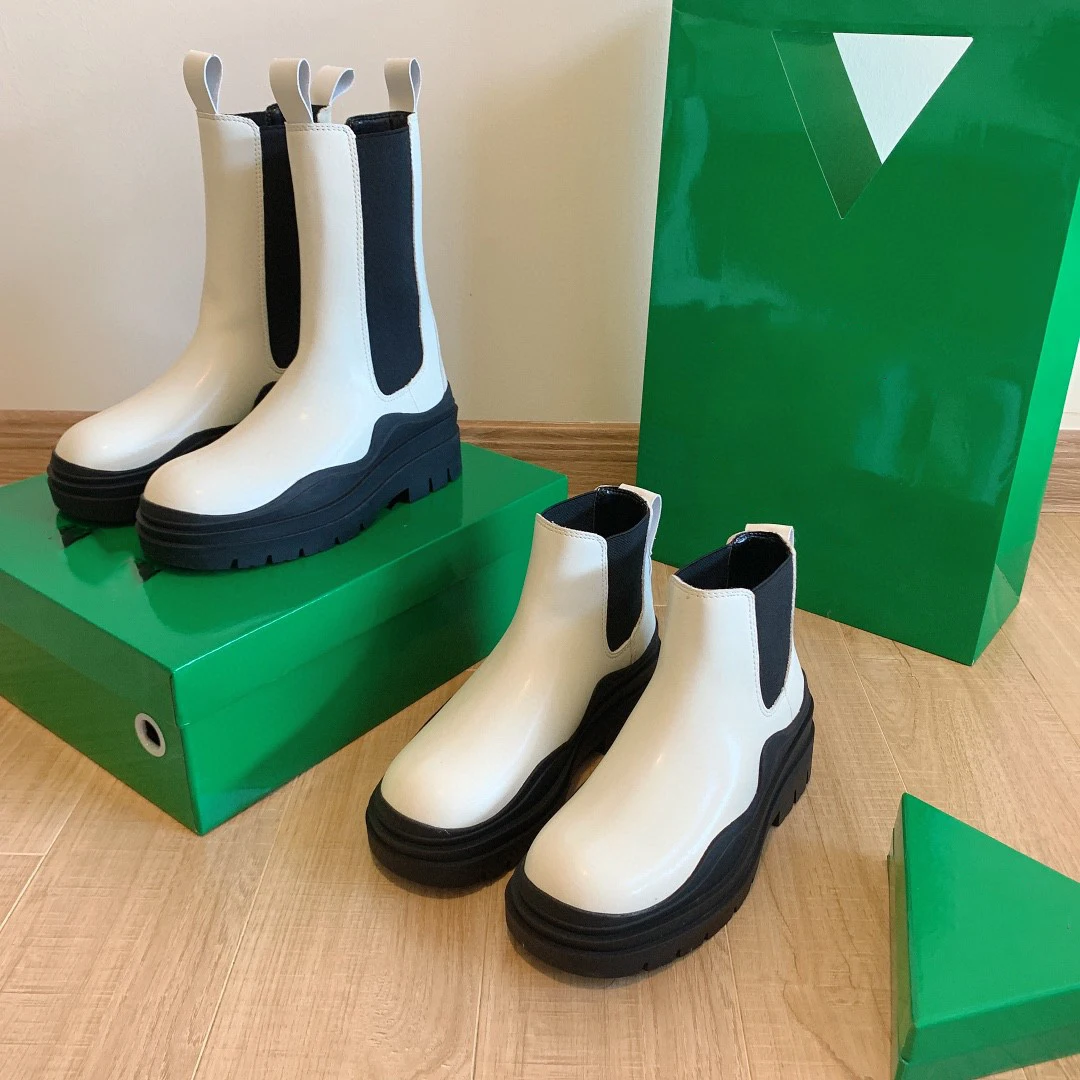 

2022 fashion new trendy luxury genuine leather designer chunky heel platform flash boots shoes for women, 6 colors