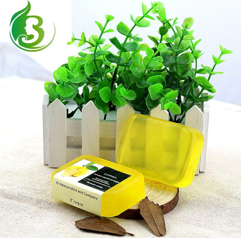 

Wholesale best skin whitening remove dark spot handmade lemon fresh soap, Yellow