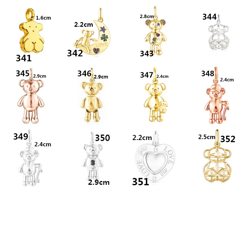 

Toust new s925 sterling silver bear pendant DIY bracelet necklace accessories women jewelry manufacturer wholesale free shippin, Picture