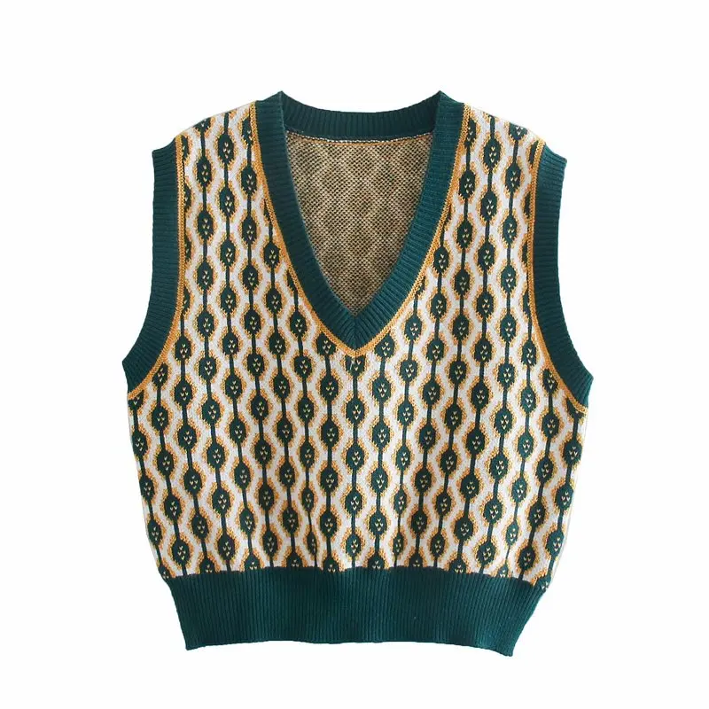 

Women sweater vest ladies V neck sleeveless knitted vest sweaters for girls