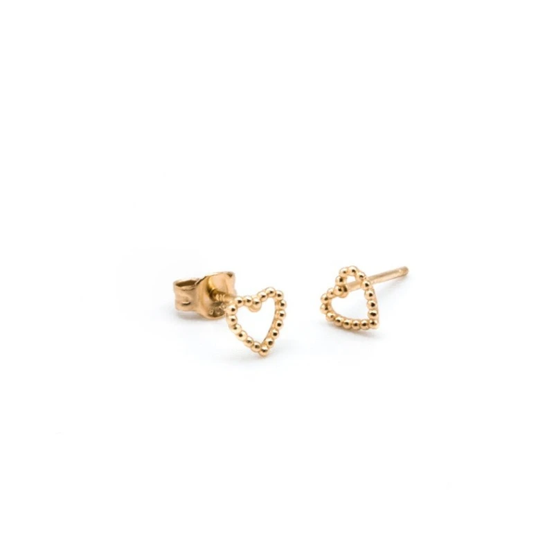 

s925 silver love heart ins minimalist cute light bead earrings jewelry