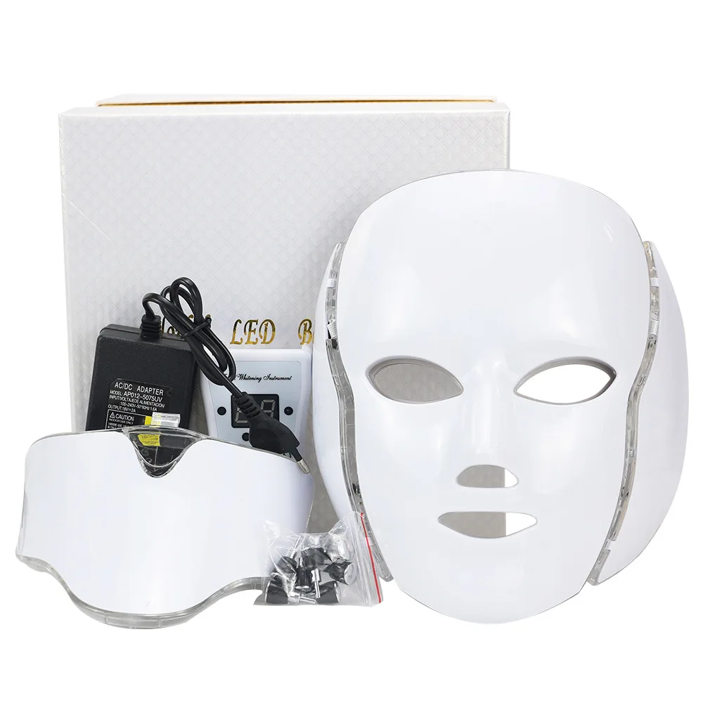 

2021 best 7 Colors LED Facial Machine Photon Therapy Light Face Acne Neck Beauty Led Face Mask