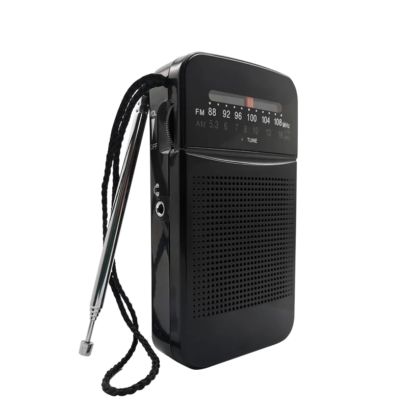 

AM FM Transistor Radio Best Reception and Longest Lasting AM FM Portable Radio Player Operated by 2 AA Battery, Black